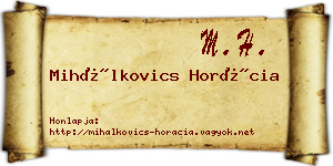 Mihálkovics Horácia névjegykártya
